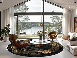 Rond vloerkleed - Myra (zwart/goud)