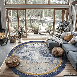 Rond vloerkleed - Peri (blauw/multi)