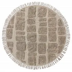 Ronde vloerkleden - Salem Natural Cotton Shaggy (taupe)