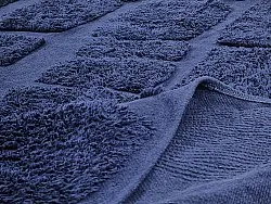 Ronde vloerkleden - Salem Natural Cotton Shaggy (donkerblauw)