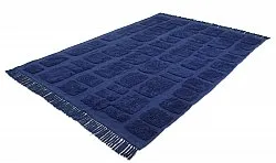 Hoogpolig vloerkleed - Salem Natural Cotton Shaggy (donkerblauw)