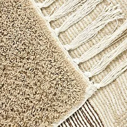Hoogpolig vloerkleed - Siberia Natural Cotton Shaggy (beige/bruin)