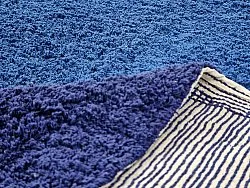 Ronde vloerkleden - Taro Natural Cotton Shaggy (blauw)