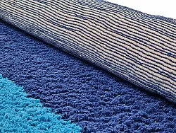 Ronde vloerkleden - Taro Natural Cotton Shaggy (blauw)