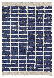 Hoogpolig vloerkleed - Zola Natural Cotton Shaggy (blauw)