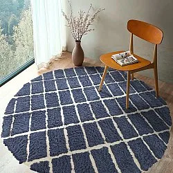 Rond vloerkleed - Zola Natural Cotton Shaggy (blauw)