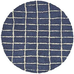 Rond vloerkleed - Zola Natural Cotton Shaggy (blauw)
