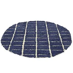 Rond vloerkleed - Zola Natural Cotton Shaggy (blauw)