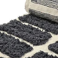 Hoogpolig vloerkleed - Zola Natural Cotton Shaggy (donkergrijs)