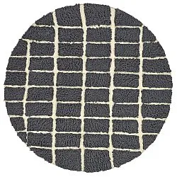 Rond vloerkleed - Zola Natural Cotton Shaggy (donkergrijs)