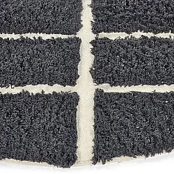 Rond vloerkleed - Zola Natural Cotton Shaggy (donkergrijs)