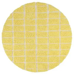 Rond vloerkleed - Zola Natural Cotton Shaggy (geel)