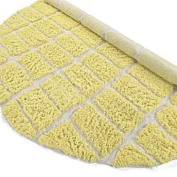 Rond vloerkleed - Zola Natural Cotton Shaggy (geel)