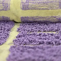 Hoogpolig vloerkleed - Zola Natural Cotton Shaggy (paars)