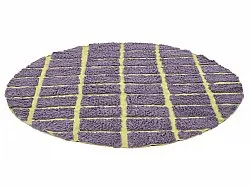 Rond vloerkleed - Zola Natural Cotton Shaggy (paars)