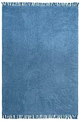 Hoogpolig vloerkleed - Alba Natural Cotton Shaggy (blauw)