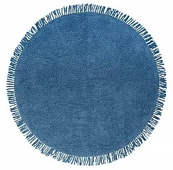 Ronde vloerkleden - Alba Natural Cotton Shaggy (blauw)
