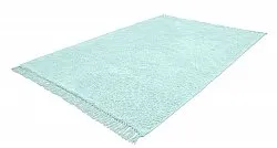 Hoogpolig vloerkleed - Alba Natural Cotton Shaggy (turkoois)