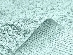 Hoogpolig vloerkleed - Alba Natural Cotton Shaggy (turkoois)