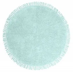 Ronde vloerkleden - Alba Natural Cotton Shaggy (turkoois)