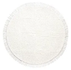 Ronde vloerkleden - Alba Natural Cotton Shaggy (wit)