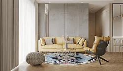 Rond vloerkleed - Mazzarino (blauw/multi)