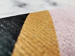 Rond vloerkleed - Savino (zwart/wit/roze)