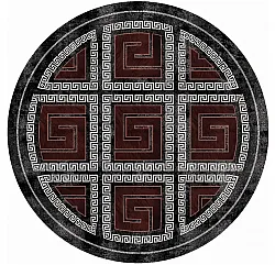 Rond vloerkleed - Milos (zwart/rood)