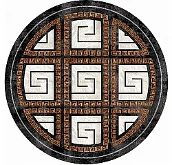 Rond vloerkleed - Milos (zwart/wit)