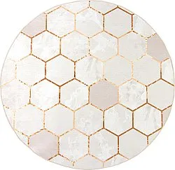 Rond vloerkleed - Morino (beige/wit/goud)