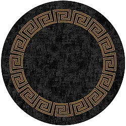 Rond vloerkleed - Myra (zwart/goud)