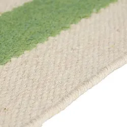 Onregelmatig wollen tapijt - Kystaro (crème/groen/rood)