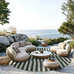 Rond vloerkleed - Indoor/Outdoor Otto (groente)