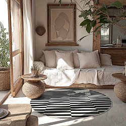 Rond vloerkleed - Indoor/Outdoor Otto (zwart)