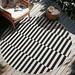 Rond vloerkleed - Indoor/Outdoor Otto (zwart)
