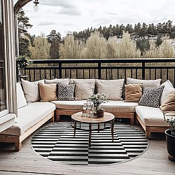 Rond vloerkleed - Indoor/Outdoor Otto (zwart)