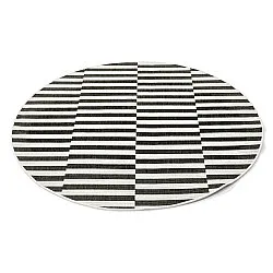 Rond vloerkleed - Indoor/Outdoor Otto (zwart)