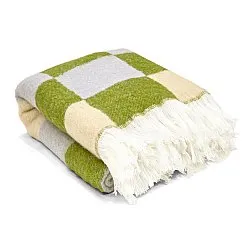 Dekens - Wollenmix plaid - Audrey Check (beige/groen/paars)