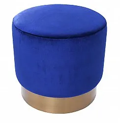 Poef velours - Copenhagen (Blauw)