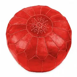 Poef - Marokkaanse Poef (leer) (Rood)