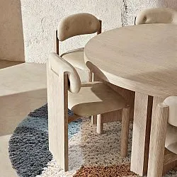 Rond vloerkleed - Cefalu Natural Cotton Shaggy (multi)