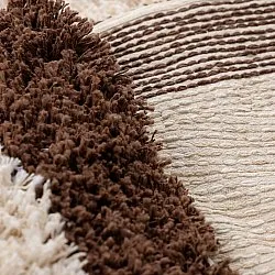 Rond vloerkleed - Sagres Natural Cotton Shaggy (off-white/bruin)
