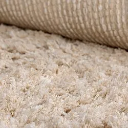 Rond vloerkleed - Sagres Natural Cotton Shaggy (off-white/bruin)