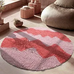 Hoogpolig vloerkleed - Amira Natural Cotton Shaggy (roze)