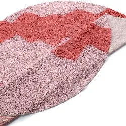 Hoogpolig vloerkleed - Amira Natural Cotton Shaggy (roze)