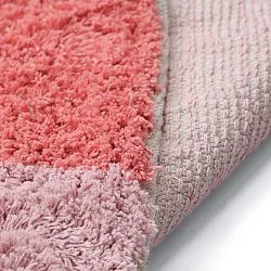 Hoogpolig vloerkleed - Amira Natural Cotton Shaggy (roze)