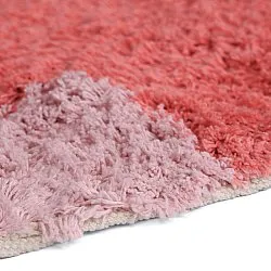 Hoogpolig vloerkleed - Amira Natural Cotton Shaggy (roze)