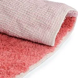 Hoogpolig vloerkleed - Amira Natural Cotton Shaggy (roze)