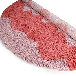 Hoogpolig vloerkleed - Amira Natural Cotton Shaggy (roze)