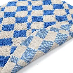Rond vloerkleed - Atrani Natural Cotton Shaggy (blauw)